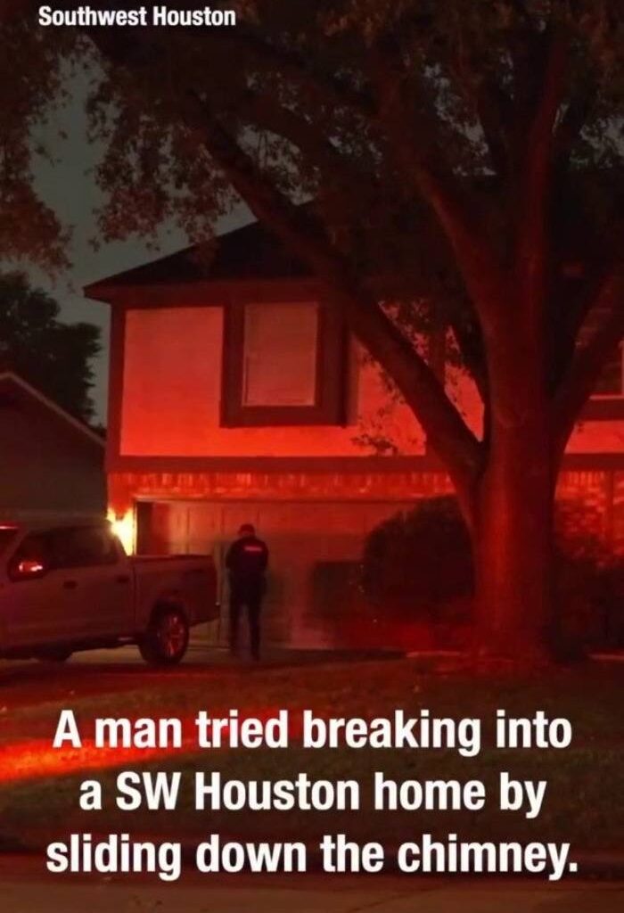 Houston burglary suspect gets stuck in chimney, has to be rescued by fire department