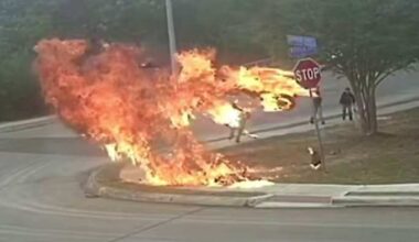 West Side neighborhood motorcycle crash ends in flames; residents urge need for speed bumps