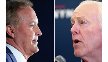 Attendees offer their respect to a makeshift memorial for late Athena Strand after a memorial service at First Baptist Church of Cottondale in Paradise, Texas, on Tuesday, Dec. 6, 2022.