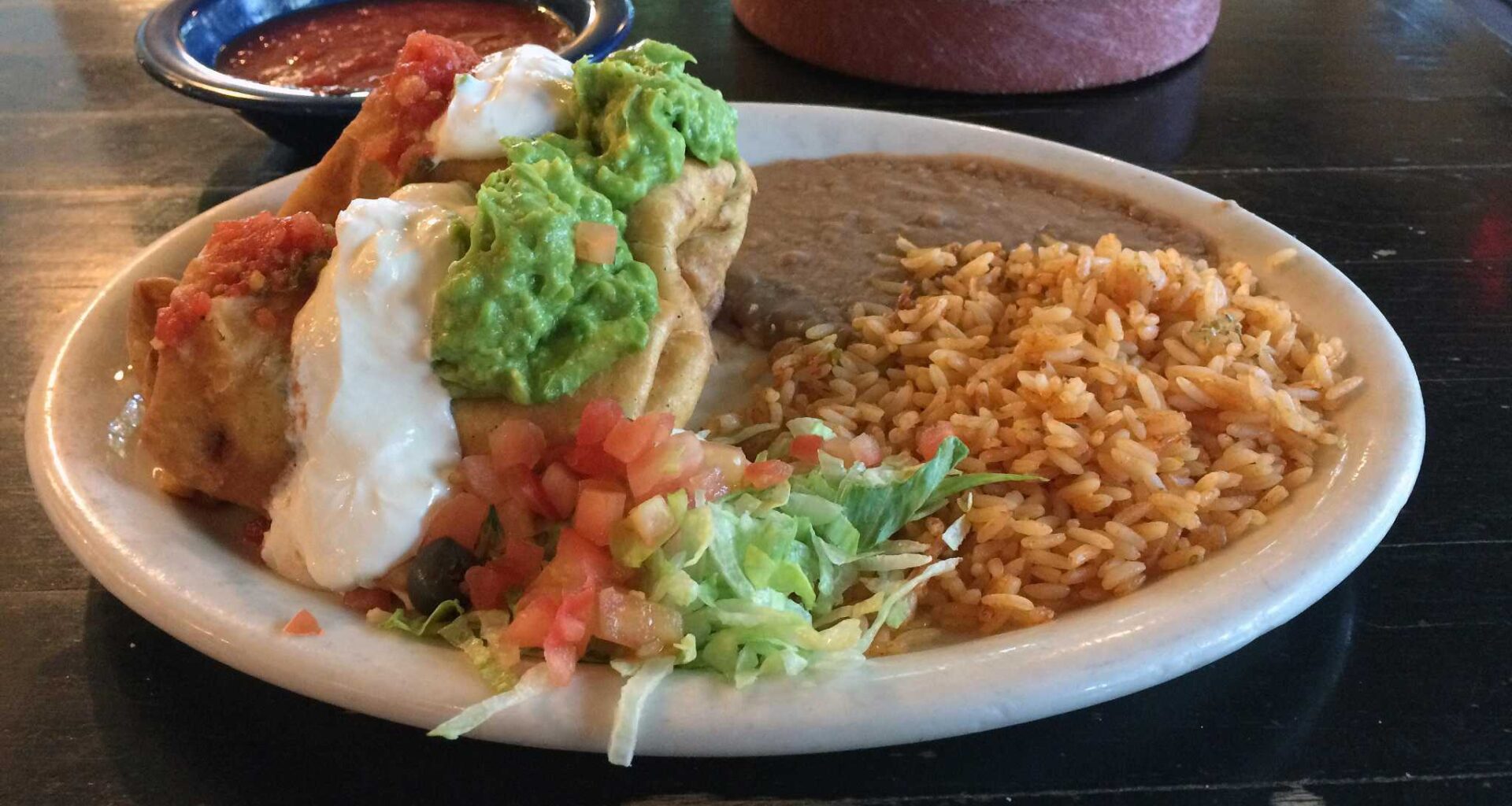 A plate of chimichangas from Alamo Cafe. 