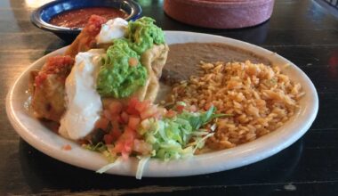 A plate of chimichangas from Alamo Cafe. 