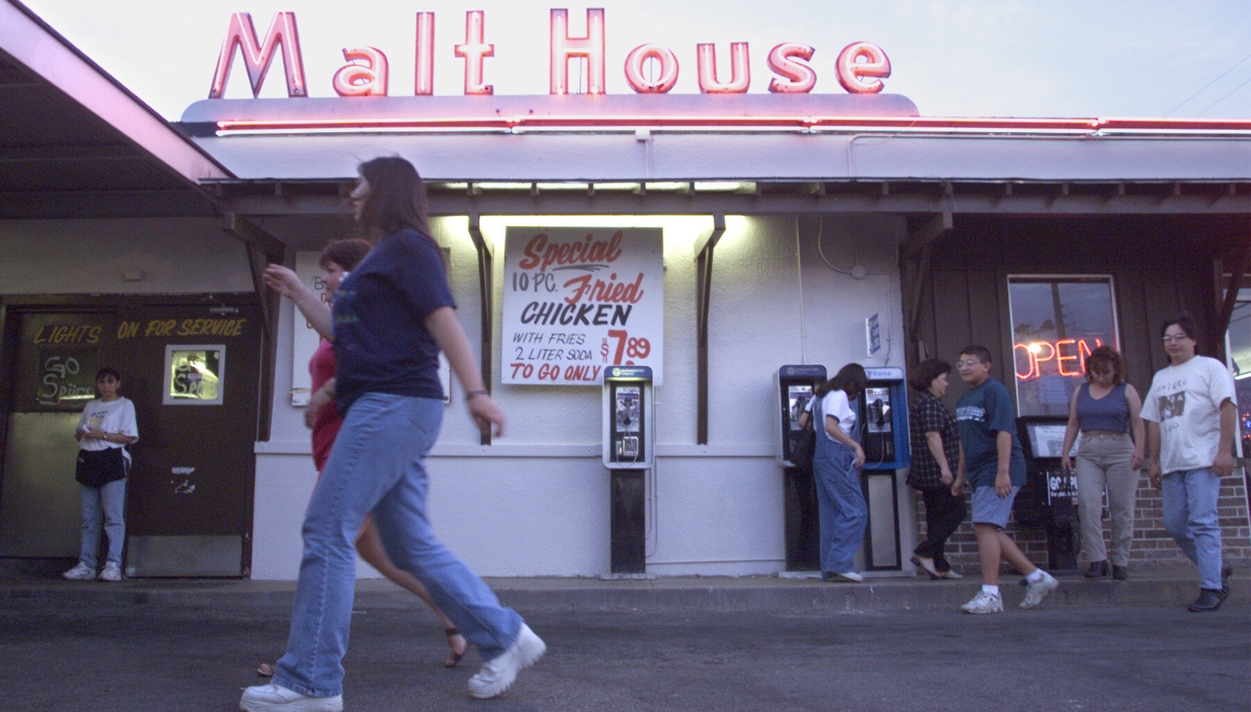 A steady stream of diners come and go from the Malt House on a busy Friday night.
