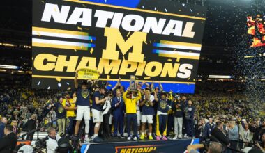 Michigan muscles its way to program's 2nd national title, beating stubborn UConn 69-63