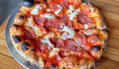 A pizza topped with soppressata from Il Forno. 