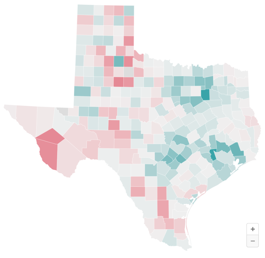 See counties with the most 2025 population growth