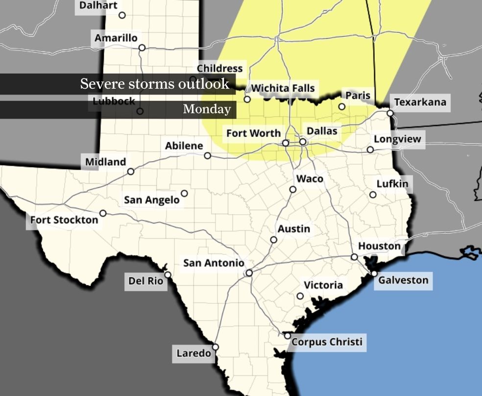 Houston storm chances rise with severe weather risk across Texas