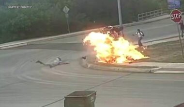 Boy describes narrowly escaping injury when motorcyclist crashed, burned in west Bexar County