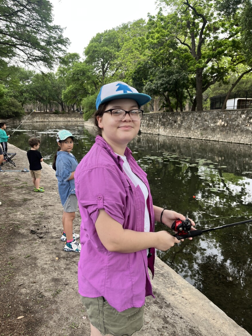 Victoria Soto showing off her angling skills at Family Fishing Day April 11, 2026