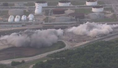 Watch the moment LyondellBasell implodes two inactive coker units at Houston refinery
