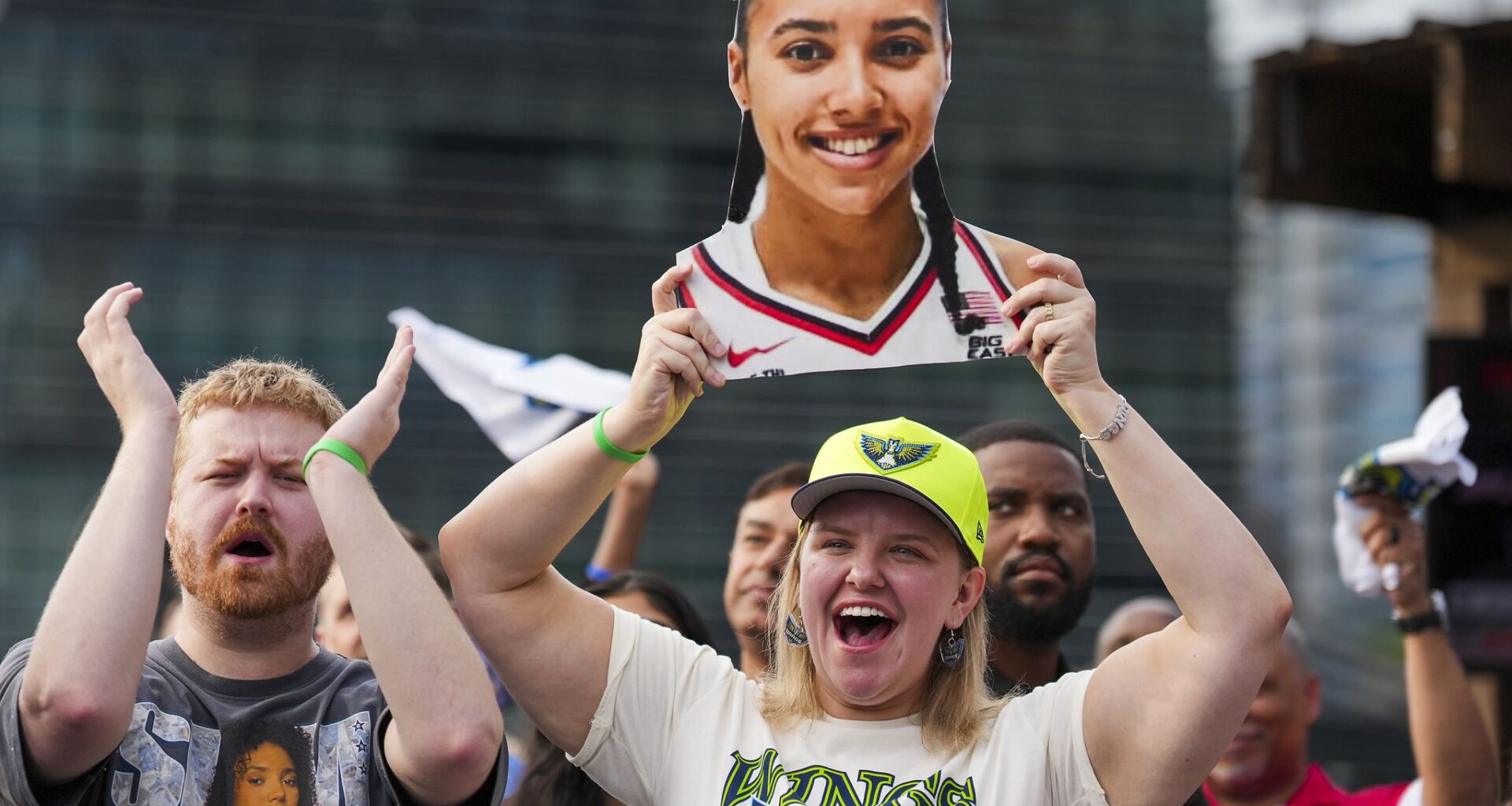 UConn guard Azzi Fudd (35) puts up a shot against South Carolina during the first half of the national championship game at the Final Four of the women's NCAA college basketball tournament, Sunday, April 6, 2025, in Tampa, Fla. (AP Photo/Chris O'Meara)