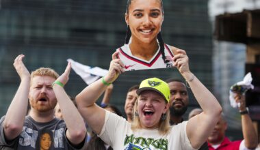 UConn guard Azzi Fudd (35) puts up a shot against South Carolina during the first half of the national championship game at the Final Four of the women's NCAA college basketball tournament, Sunday, April 6, 2025, in Tampa, Fla. (AP Photo/Chris O'Meara)