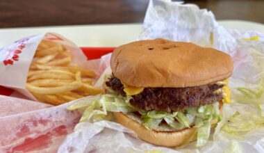 The #1 Combo at Griff's Hamburgers comes with fries and a drink.