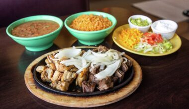 Fajitas and sides from Las Palapas.