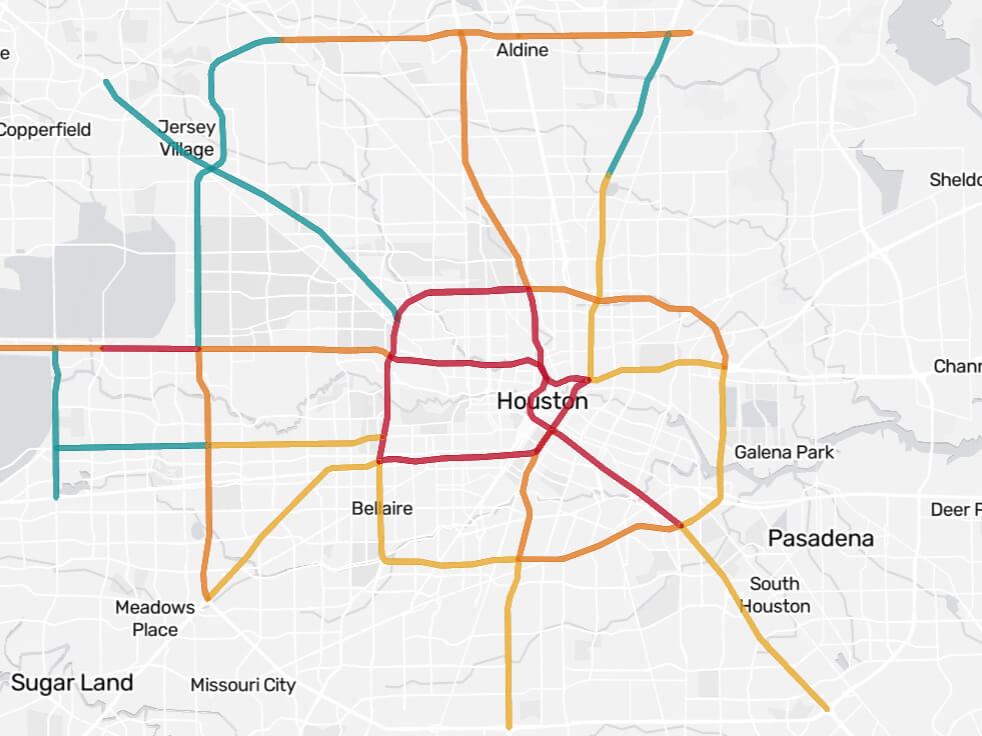 Houston highways with the worst traffic, mapped