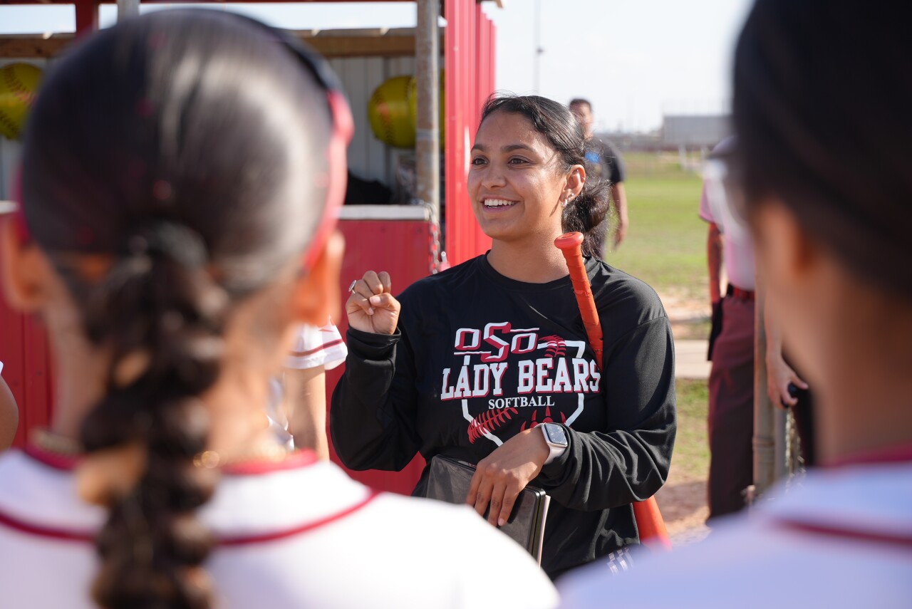 West Oso first-year softball head coach Alana Benitez
