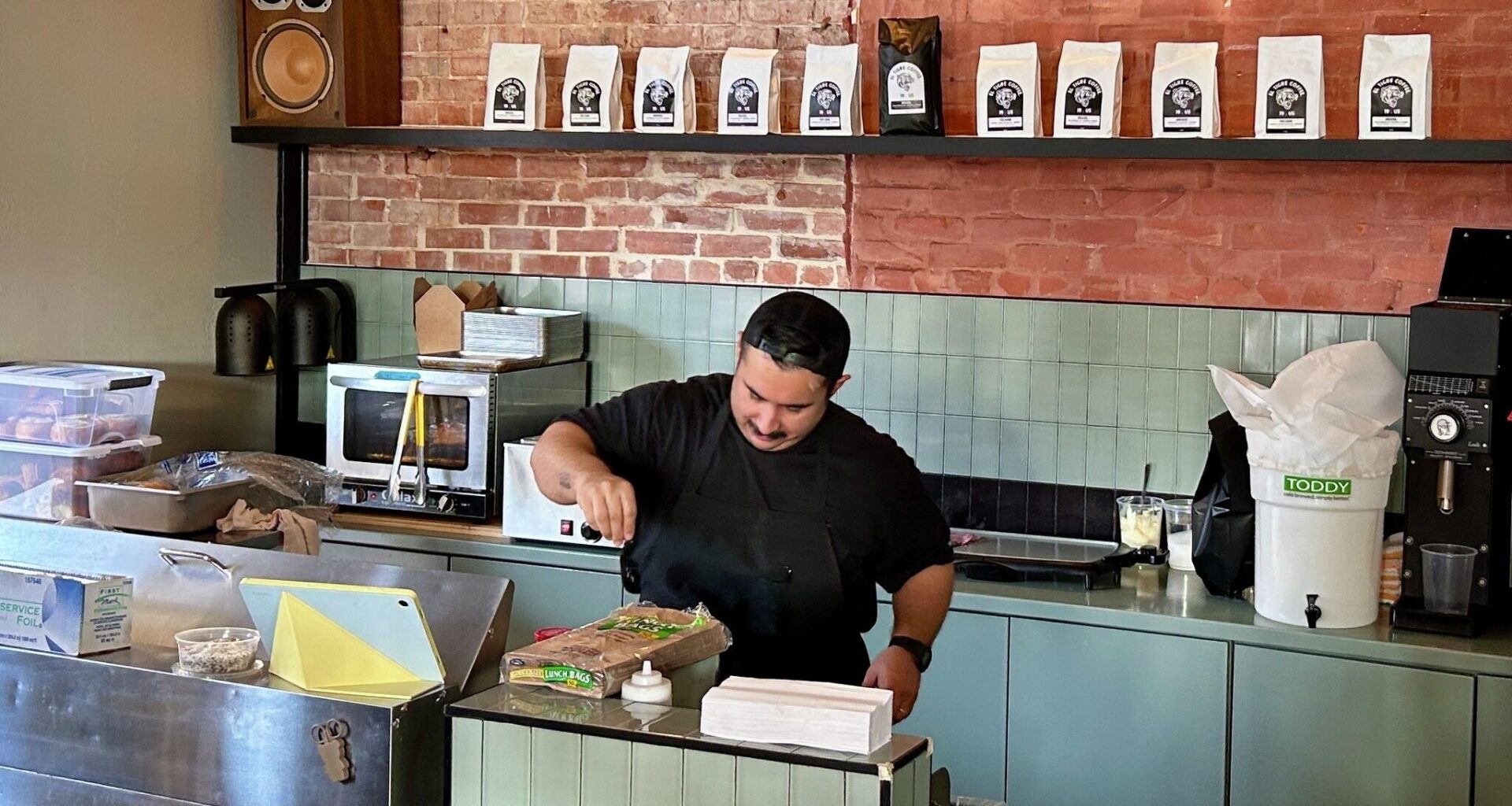 Chef Matt Garcia owns and operates Gigi's Deli inside of El Tigre Coffee Roasters.