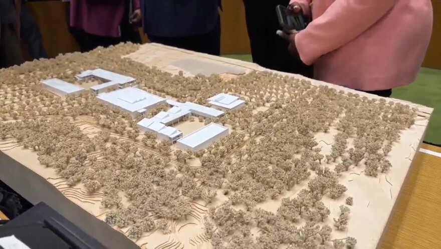 A model of the Law Enforcement Training Center at University of North Texas at Dallas shown during the April 15 Dallas City Council briefing.