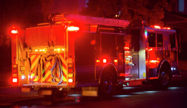 Firefighters respond to the scene of an incident.