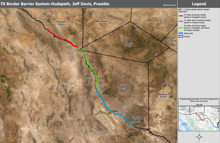 The Trump administration is pursuing a border wall across Hudspeth, Jeff Davis and Presidio counties in the Big Bend region of West Texas.