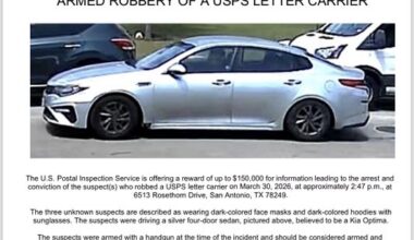 $150K for tips related to robbery of San Antonio mail carrier