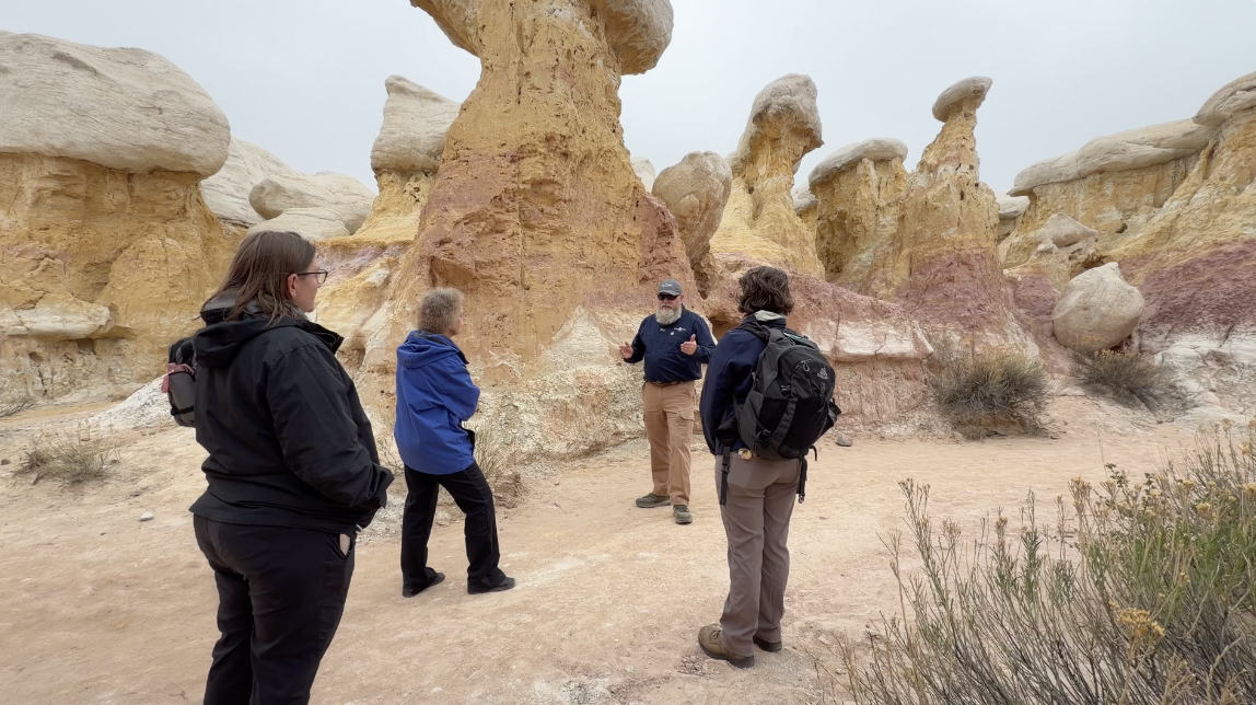 Ross Williams answers questions from a new group of interpretive staff members