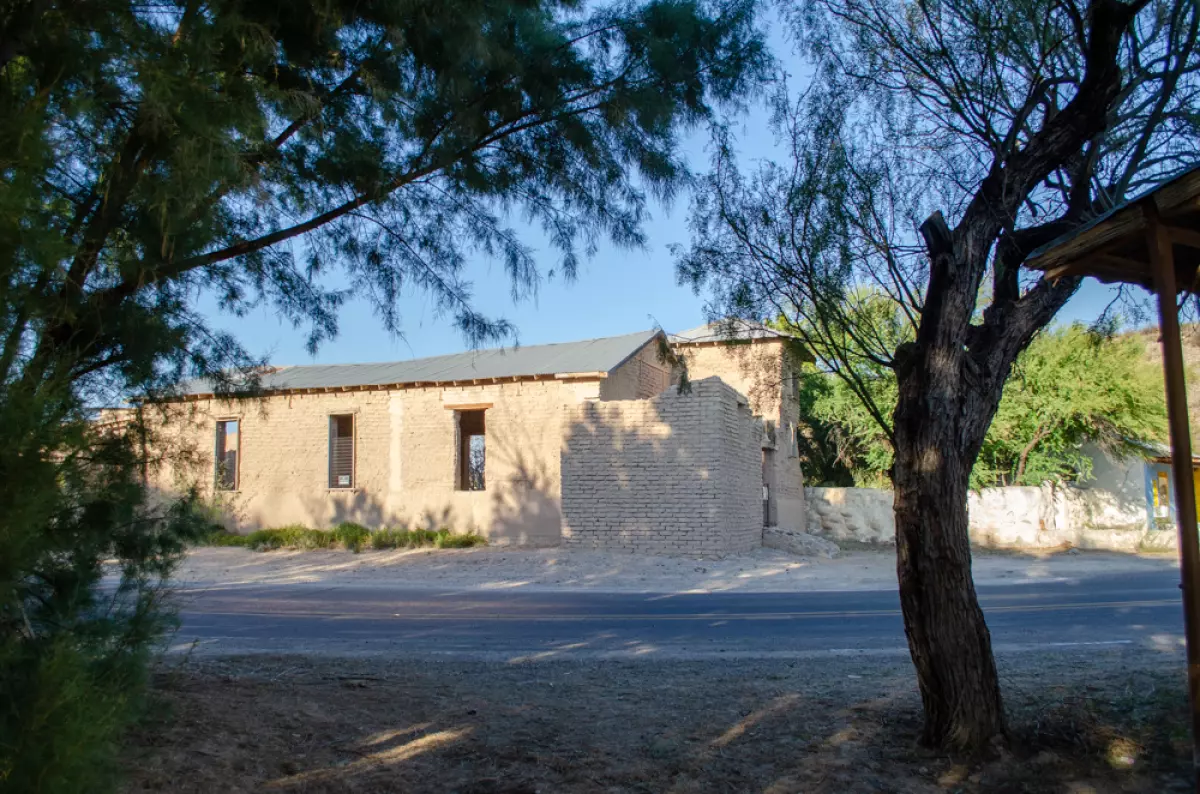 The historic adobe church in Ruidosa, Texas along the U.S.-Mexico border. The nonprofit Friends of the Ruidosa Church has worked in recent years to preserve and restore the church.