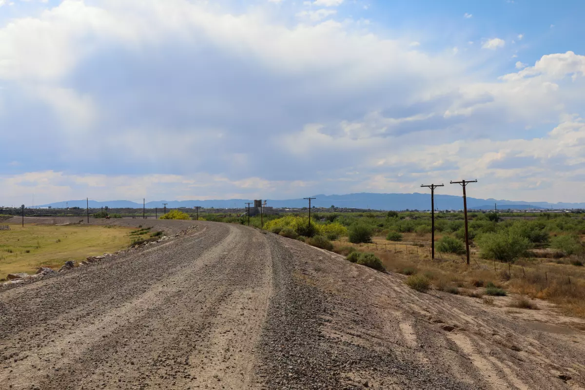 A levee near Presidio, Texas, where local officials expect a segment of the Big Bend area border wall would be built.