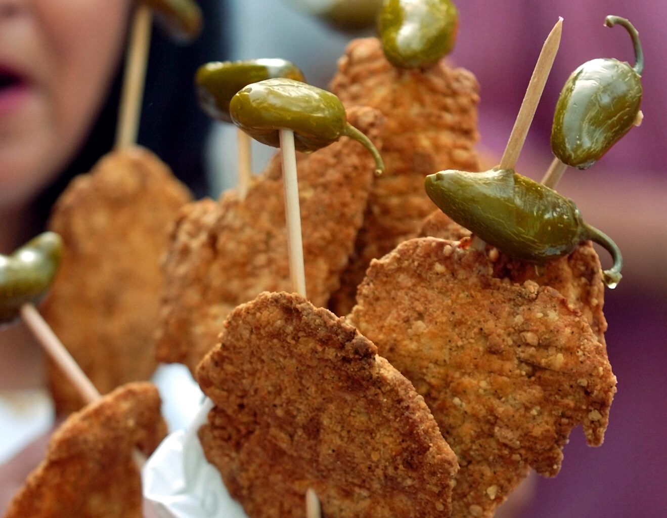 Fried chicken on a stick.