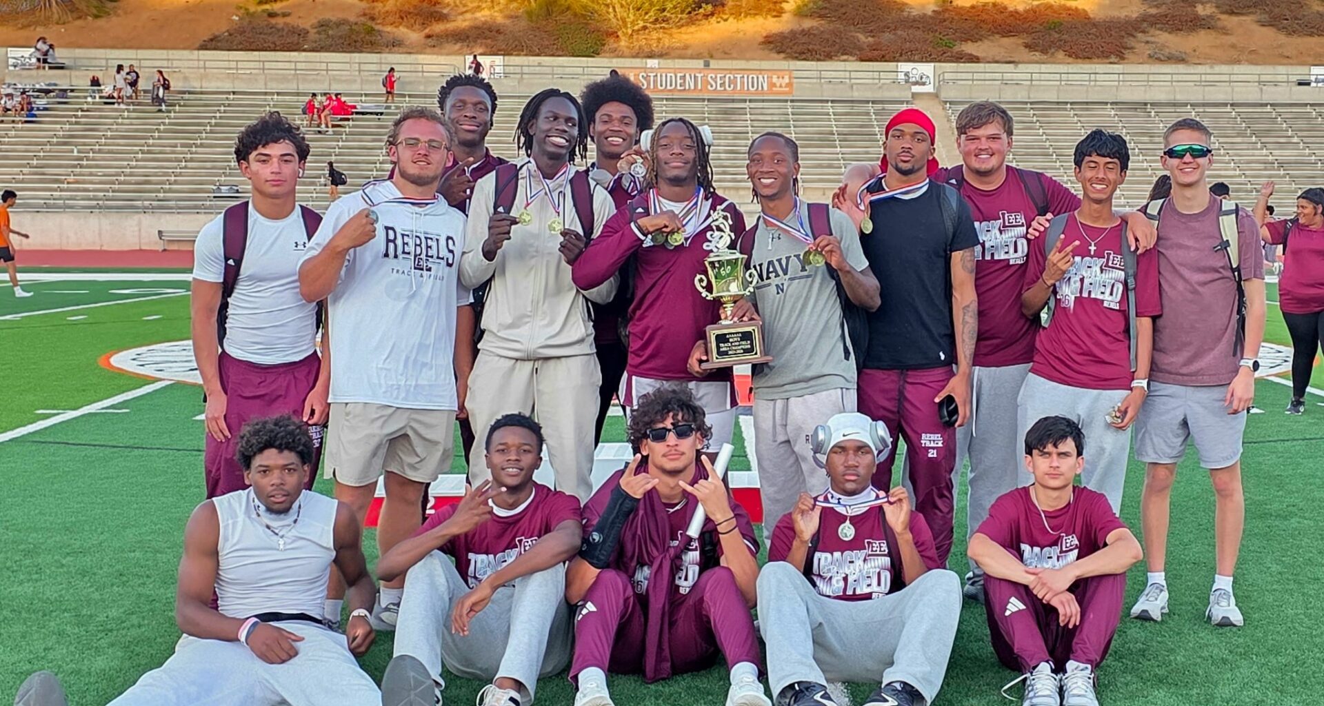 The Legacy boys track and field team won the Districts 1-6A/2-6A Area Track and Field Meet, April 17, 2026, in El Paso. 