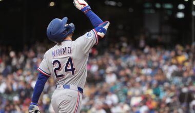 Nimmo hits leadoff homer, deGrom works 4 scoreless innings as Rangers beat Mariners 5-0