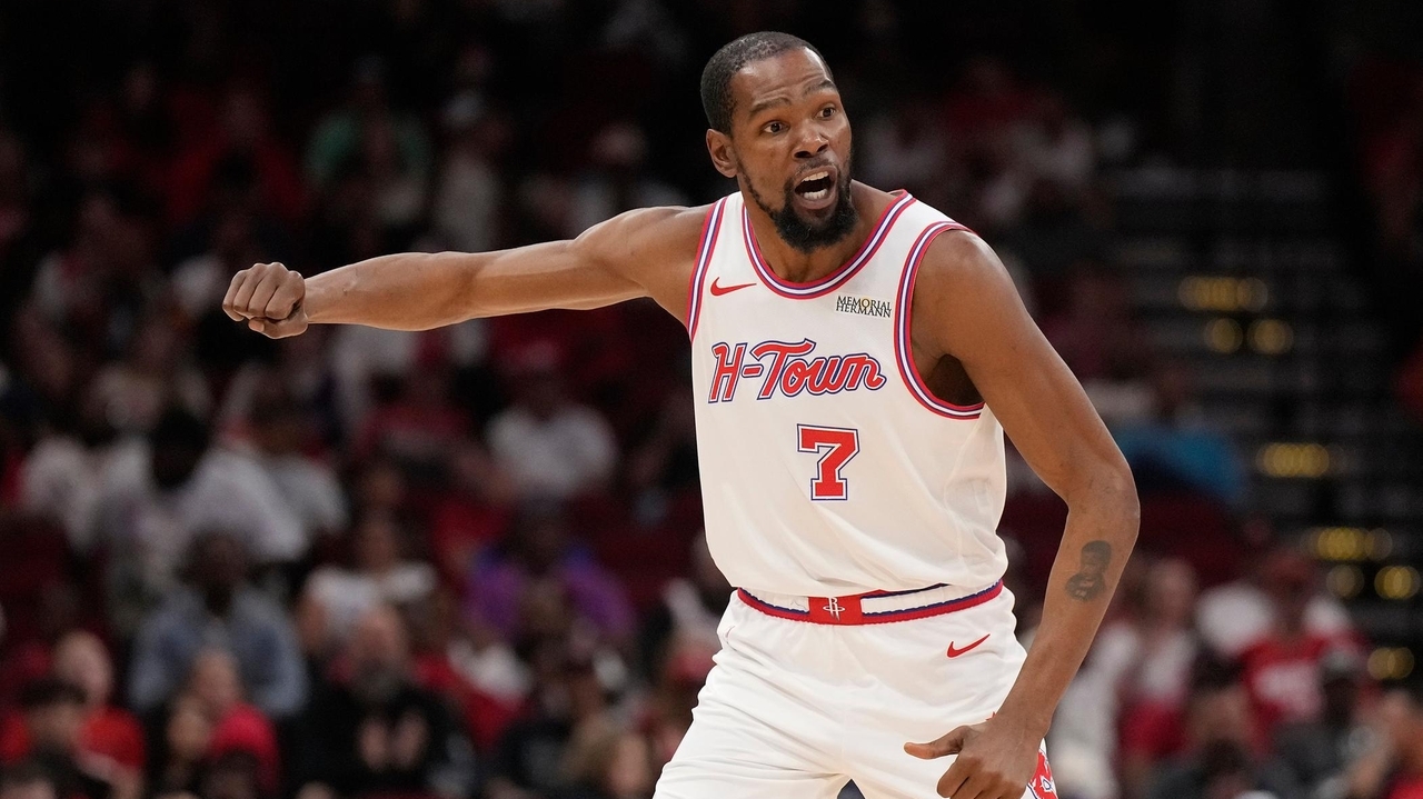 Kevin Durant misses the Houston Rockets' playoff opener vs Lakers with knee injury