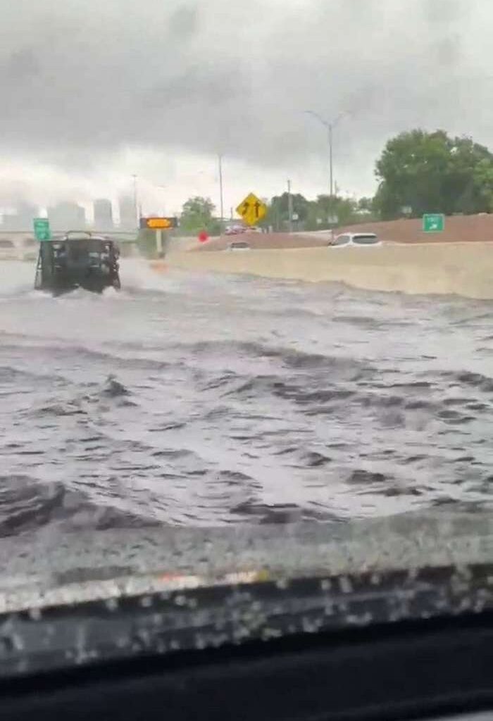 Heavy rain turns Highway 288 in Houston into river