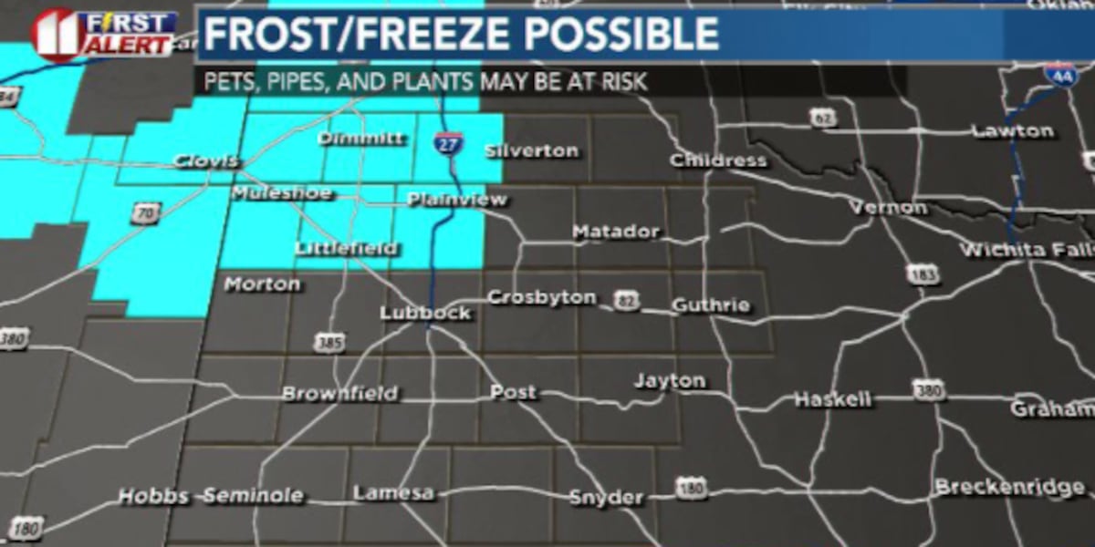 Freeze warning for some tonight, pleasant Sunday tomorrow