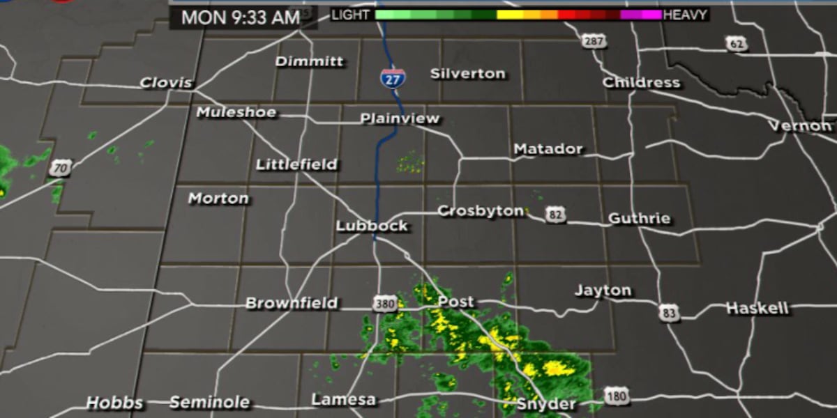 Scattered showers expected Monday as cooler weather moves in