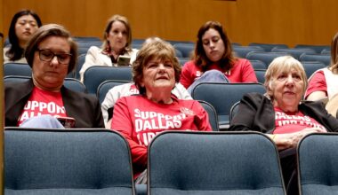 Some people showed up to support the plan for reshaping the Dallas Public Library system at Dallas City Hall, Monday, April 20, 2026.