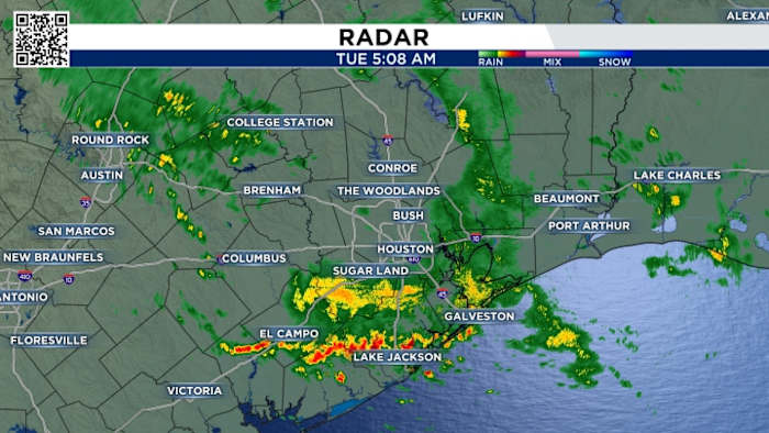 Heavy rain hits Houston area today