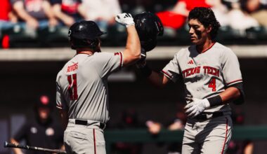 Texas Tech reliever Jonny Lowe throws a pitch during Sunday's game at Utah