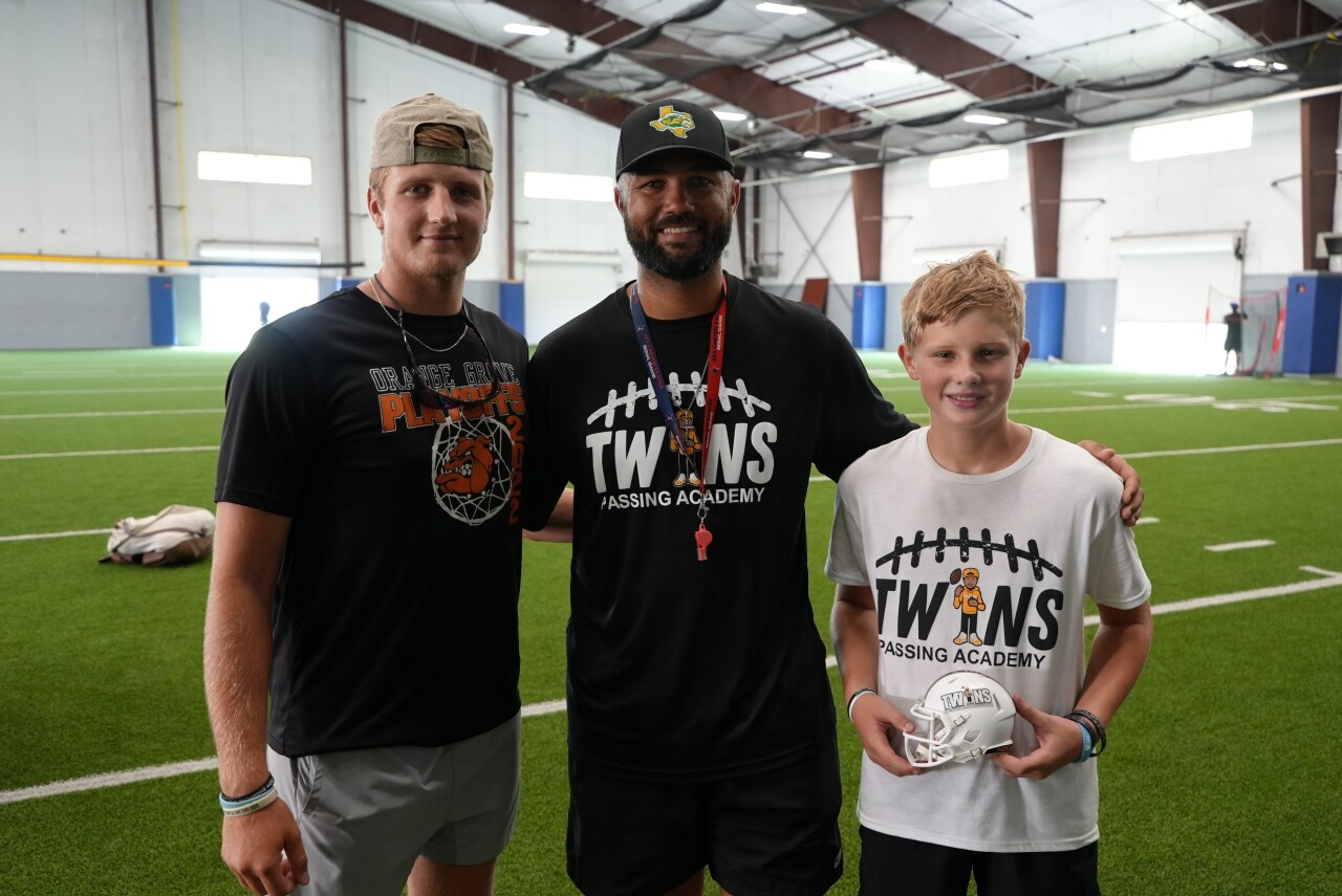 Stewart brothers with David McHugh at Twins Passing Academy