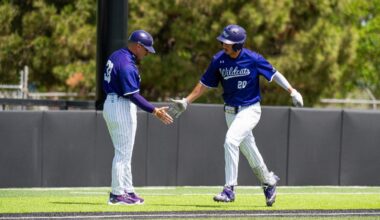 Kanon Sundgren prepares to face a pitch in ACU's 4-1 win over TCU at Crutcher Scott Field at Bullock Brothers Ballpark on April 7, 2026.