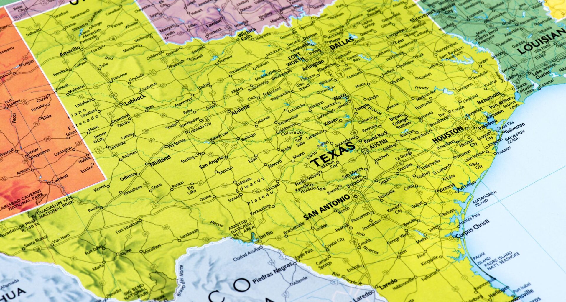 Map of Texas State.