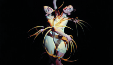 in 2022, artist Hadi Fallahpisheh exhibited "Guest," a series of four boldly painted steel sculptures ("Dog" is pictured above) along the Katy Trail in Dallas.