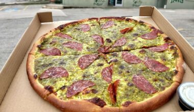 Poblano pizza from Lovers Pizzeria.