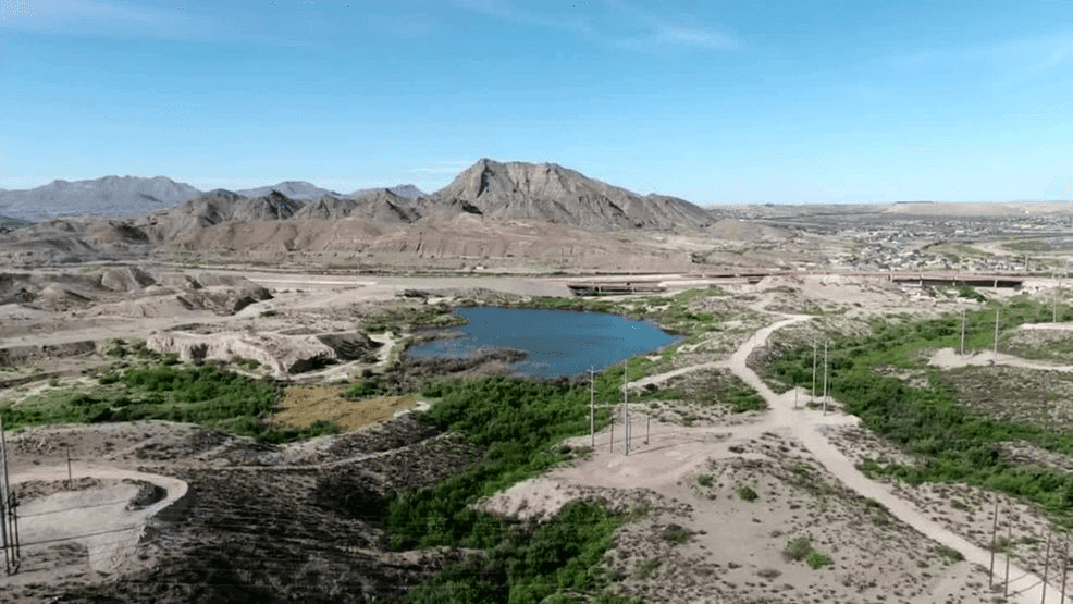 Cement Lake Drone Footage (credit: KFOX14/CBS4)