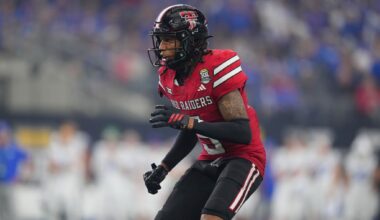 Texas A&M defensive tackle Albert Regis (17) reacts after forcing a fumble against Florida during an NCAA college football game Saturday, Oct. 11, 2025, in College Station, Texas. (Meredith Seaver/College Station Eagle via AP)