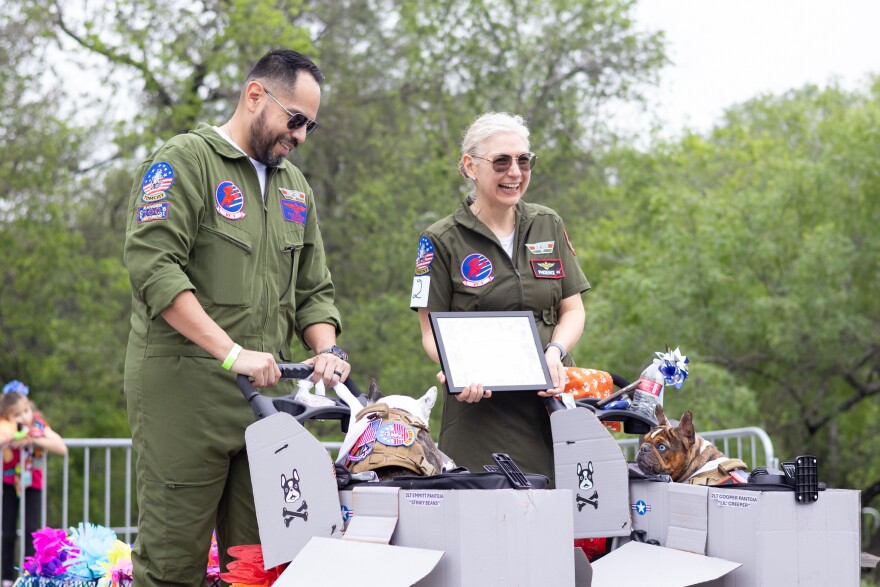 Emmanuel and Darlene Pantoja together with their dogs, Cooper and Emmet are runner ups for the Top Dog category at the Pooch Fest Costume Contest. Contestants were dressed as Top Gun characters on April 25, 2026