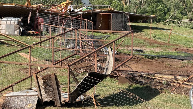 Damage to a farm in Enid, Oklahoma.
