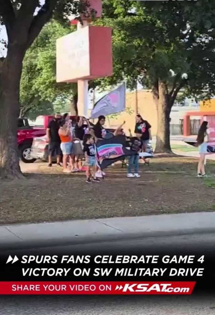 Spurs fans celebrate Game 4 win, honk their horns on SW Military Drive