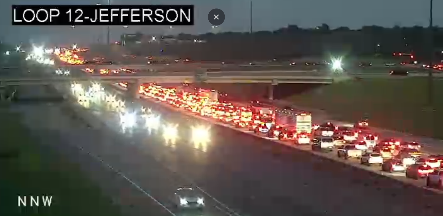 Collision on Loop 12 at Singleton Boulevard closes all northbound lanes. 