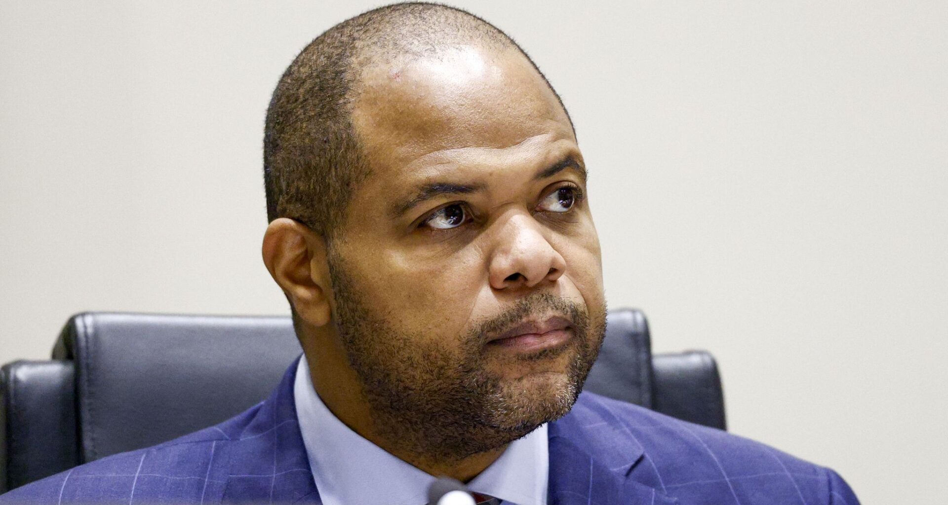 Dallas Mayor Eric Johnson listens during a Dallas City Council meeting on Wednesday, April 22, 2026, at Dallas City Hall.
