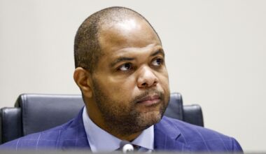 Dallas Mayor Eric Johnson listens during a Dallas City Council meeting on Wednesday, April 22, 2026, at Dallas City Hall.